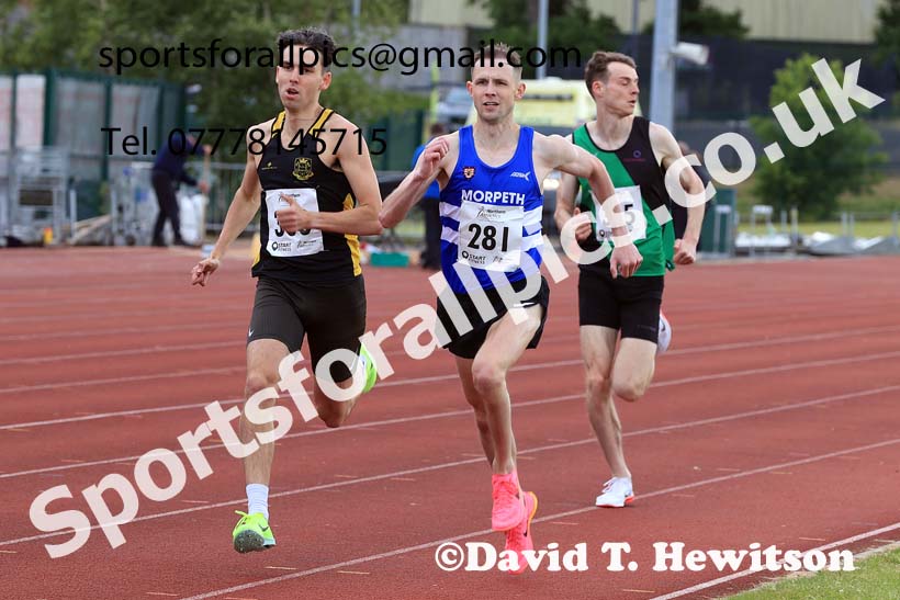 Senior Mens 800 metres, 2024 Northern Senior and Under-20s Track and Field Champs, Middlesbrough.  Photo: David T. Hewitson/Sports for All Pics